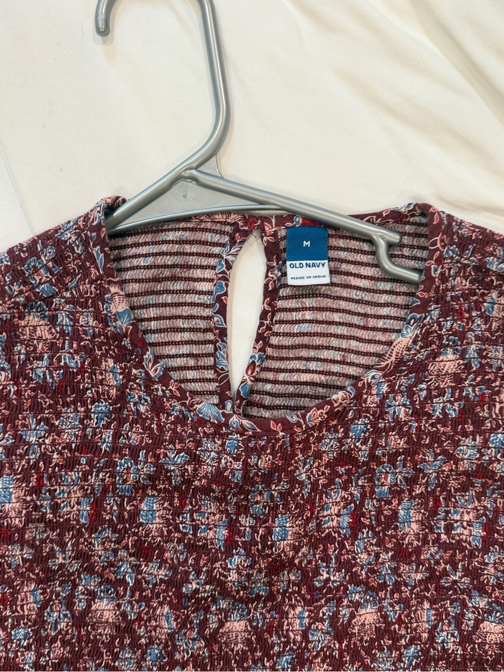 Old Navy Burgundy Floral Long-Sleeve Mini Dress - Picture 4 of 4